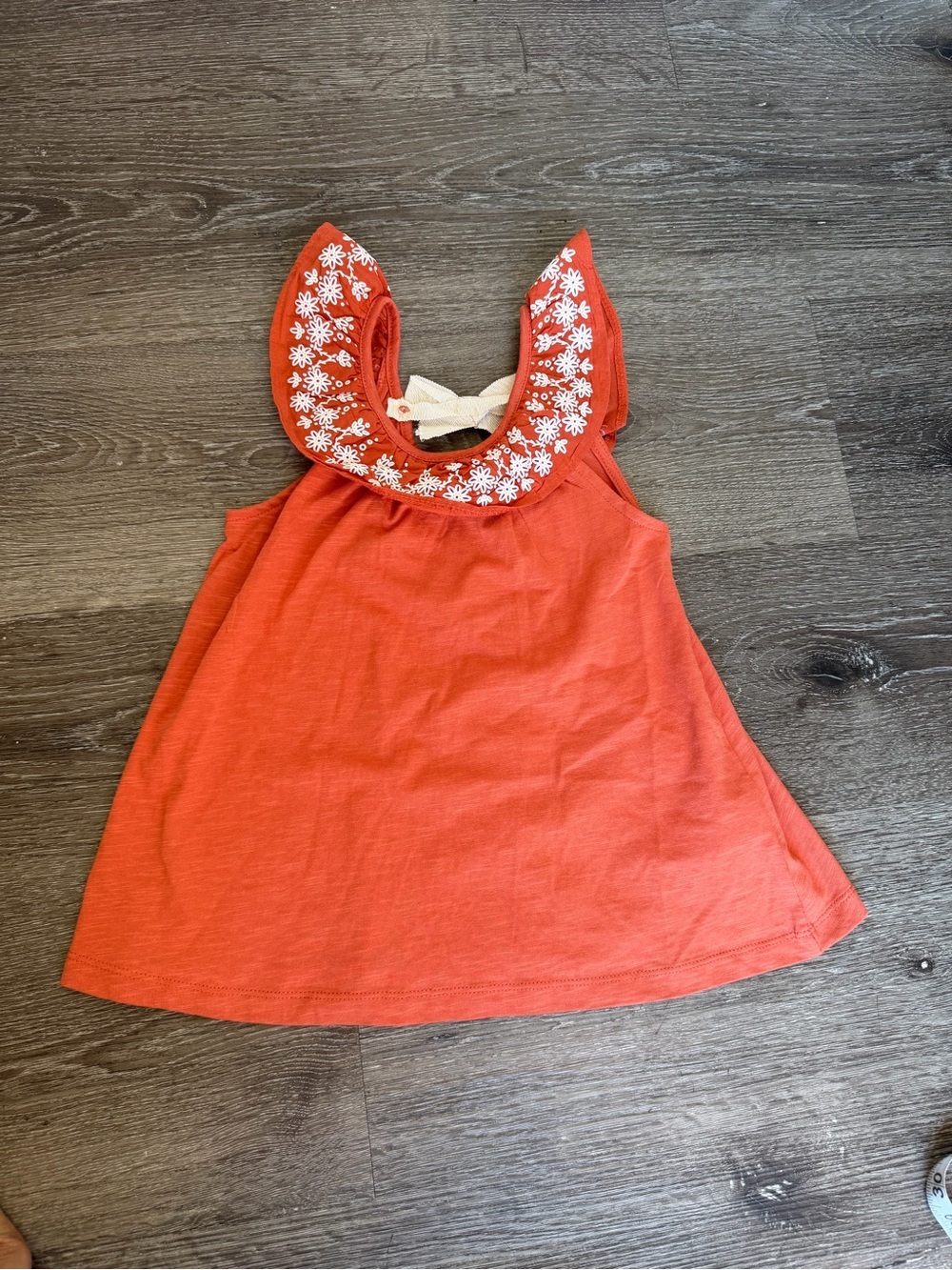 Savannah Rust Red Sleeveless Tank Top with Ribbon Detail